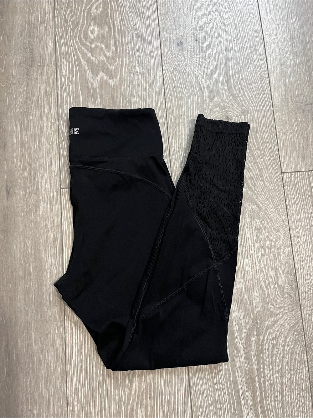 PINK Victoria's Secret Black Kids Leggings with Mesh Panels